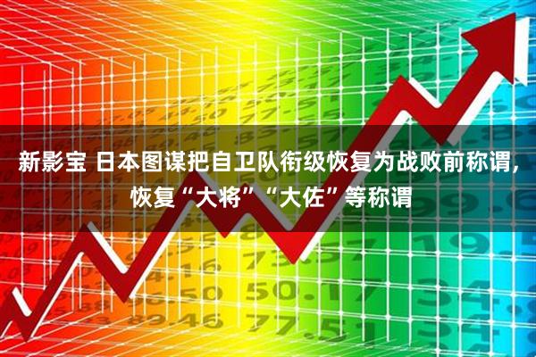 新影宝 日本图谋把自卫队衔级恢复为战败前称谓, 恢复“大将”“大佐”等称谓